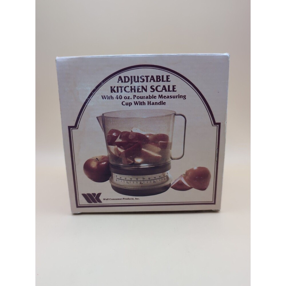 Kitchen Scale Adjustable Lightweight Plastic With 40 Oz. Pourable Measuring Cup